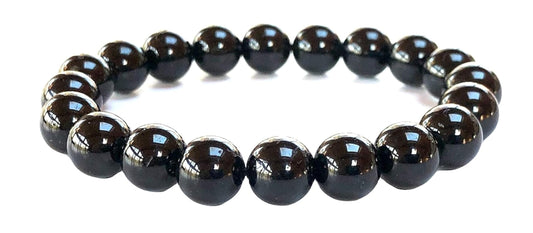 VESTA Black Tourmaline Bracelet | 8mm Grounding Beads for Protection & Root Chakra Healing