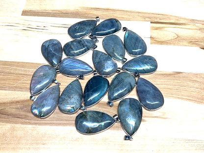 Mystic Labradorite Pear Pendant | Third Eye Chakra | Sagittarius Birthstone | Approx. 1.75 Inches