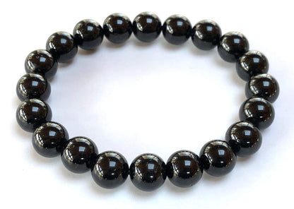 AWAKEN YOUR KUNDALINI Black Tourmaline Stretch Bracelet, Birthstone for October, Libra & Scorpio Sun Sign, Root Chakra