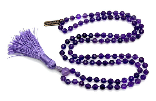 Amethyst Mala Necklace | 108 Beads | SOMA + AJNA Collection