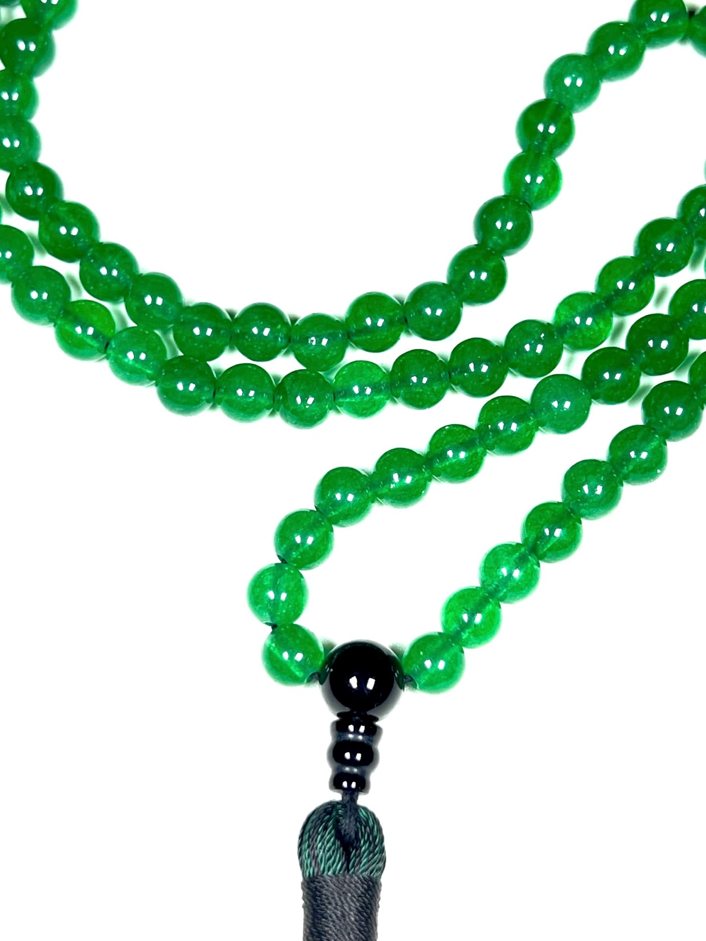 Handmade Agate Mala Beads Necklace with Black Onyx Guru Bead – 108 Beads – 8mm – Multicolor Options – Chakra Balancing & Zodiac Birthstone – Meditation Jewelry