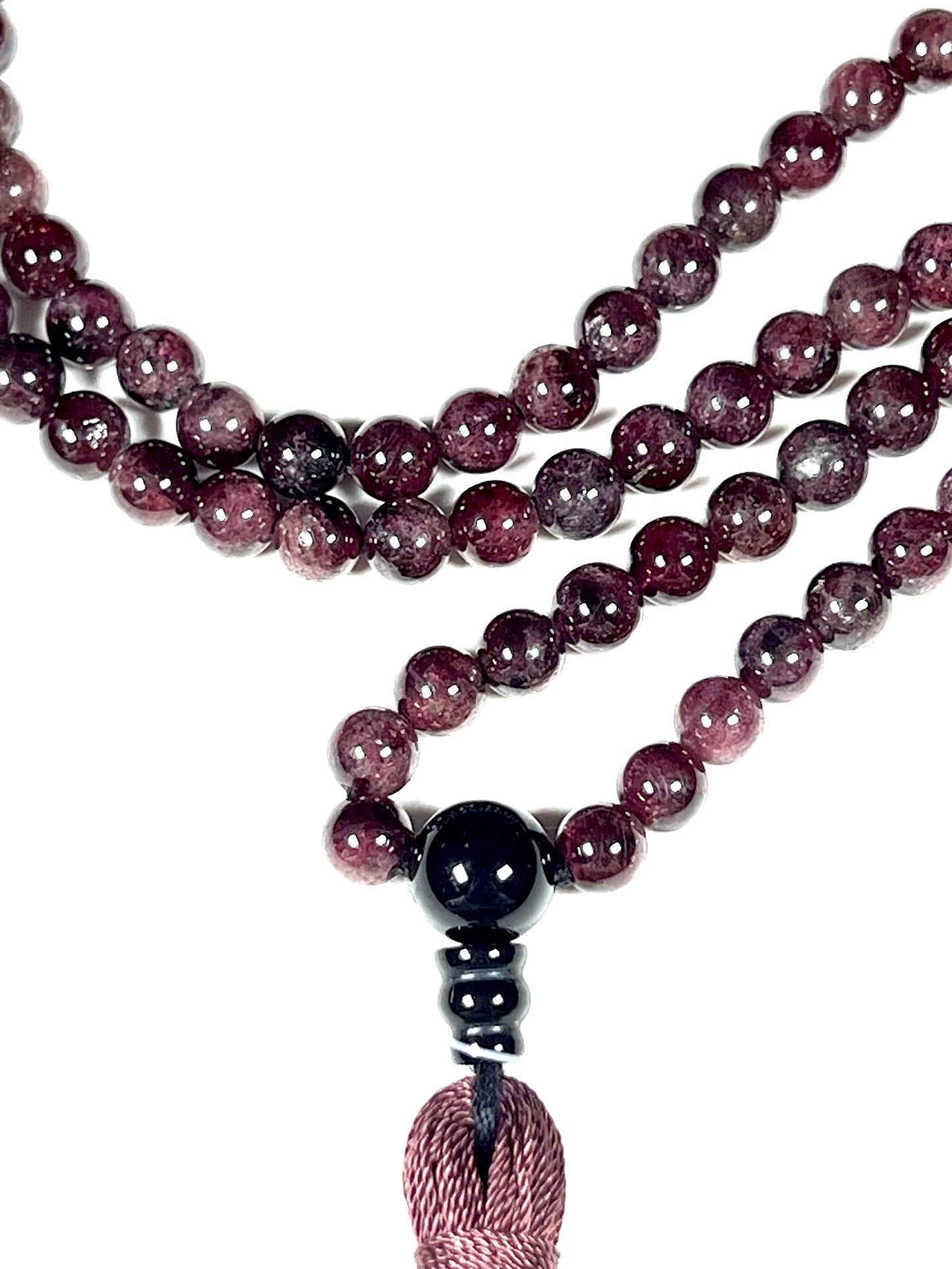 Handmade Natural Garnet Mala Beads Necklace | 6mm & 8mm | 108 Beads | Passion & Vitality Mala | Capricorn Birthstone & Root Chakra