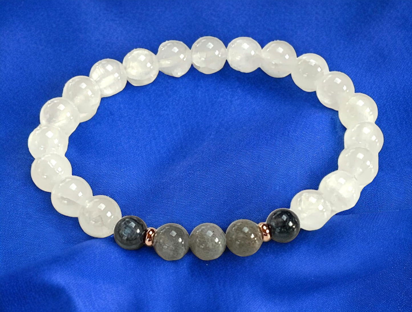 Blue Kyanite & Labradorite Stretch Bracelet for Crown Chakra | ALIGN Collection