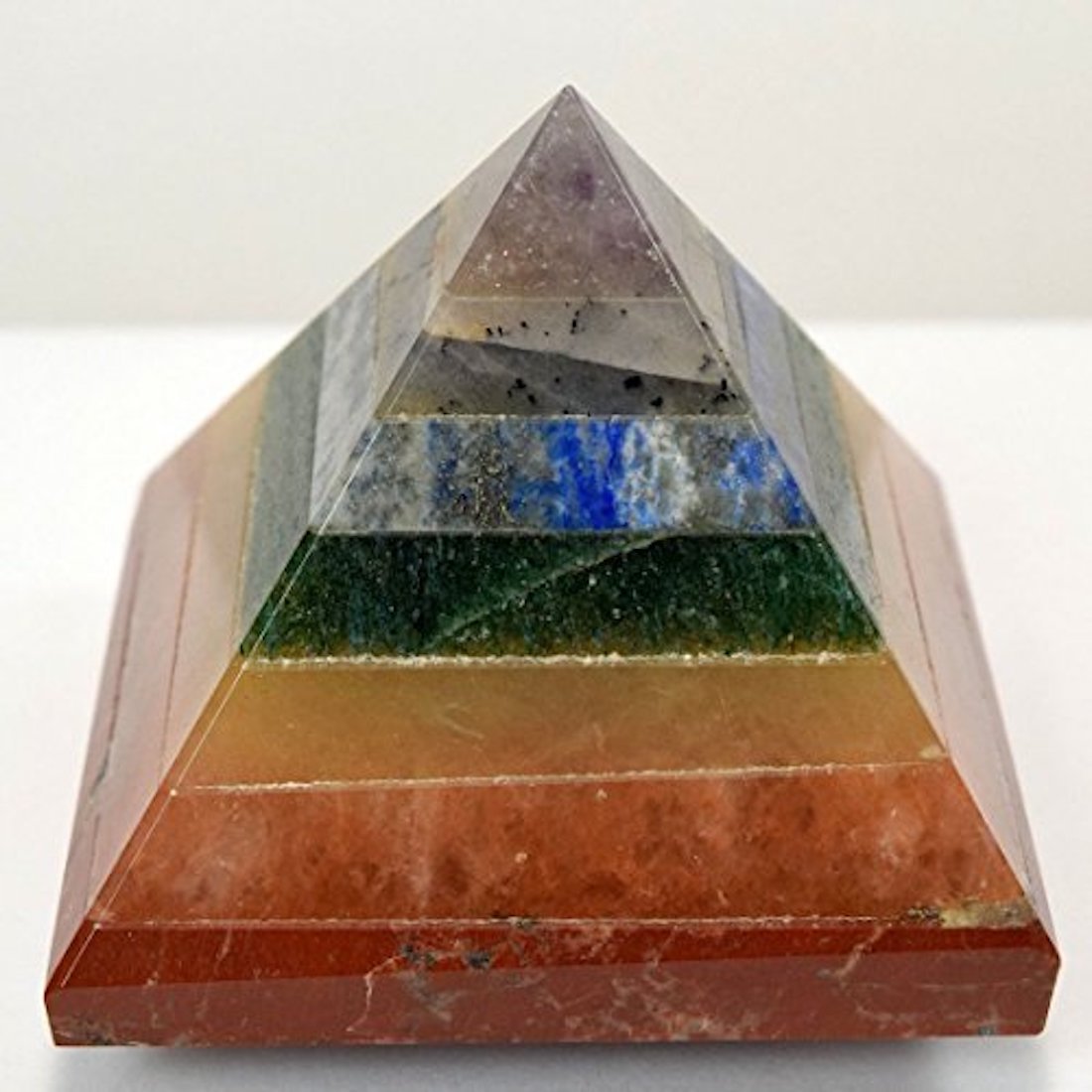7 Chakra Crystal Pyramid | 2-Inch Energy Alignment Tool | TATTVA Collection