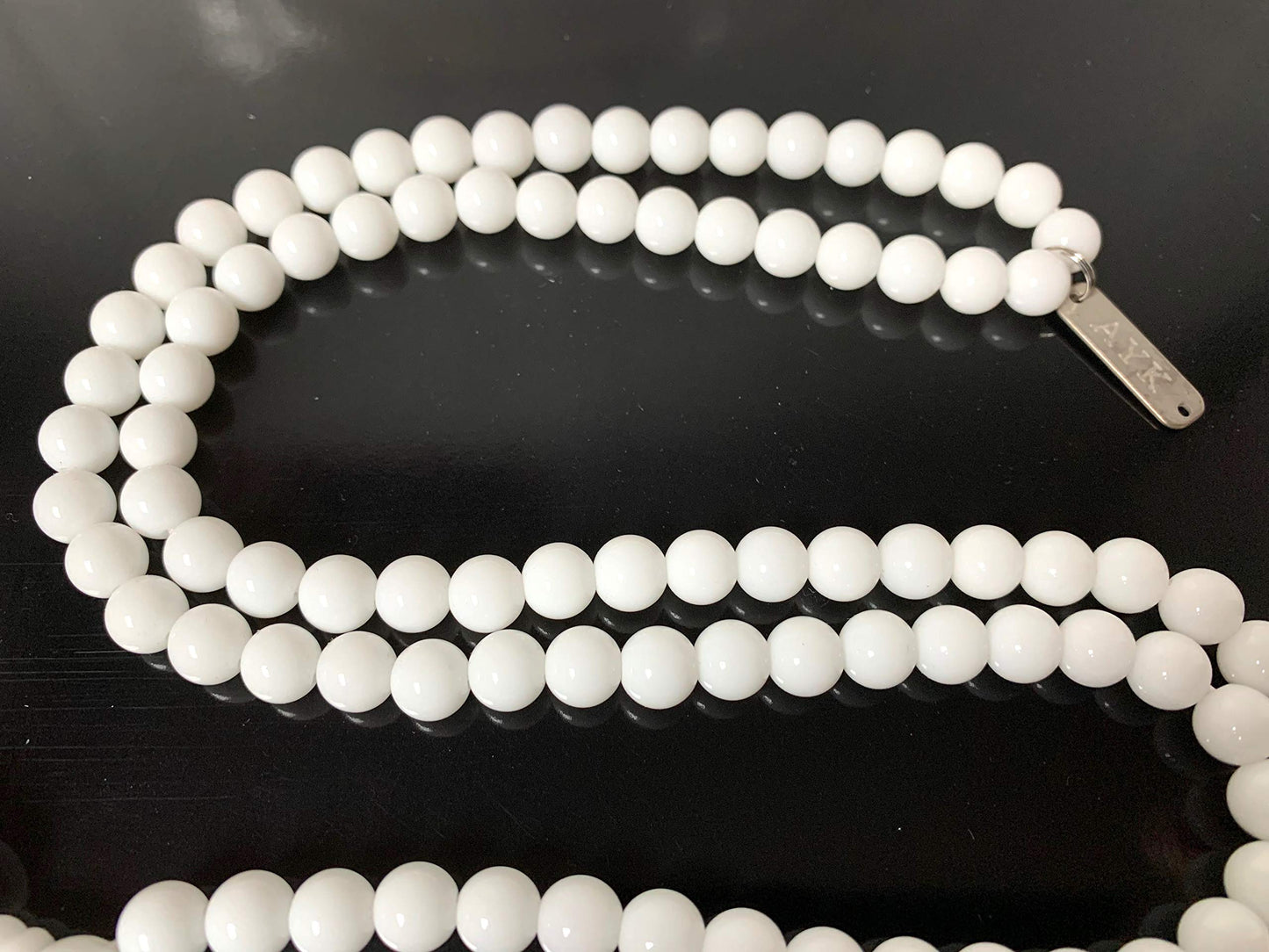 White Jade Mala Necklace (8mm Beads) - Peace, Harmony, and Healing for All Zodiac Signs