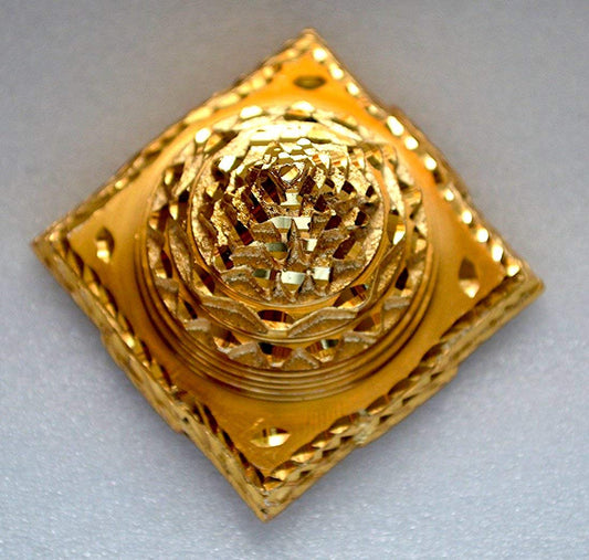 AWAKEN YOUR KUNDALINI Sri Yantra, Meru Yantra, Sri Chakra in Brass Size 2" Inch - Spiritual Powers, Vaastu Dosh, Prosperity - 3D - Hollow Meru