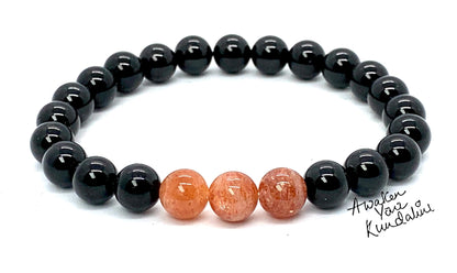 VESTA Black Tourmaline & Sunstone Bracelet