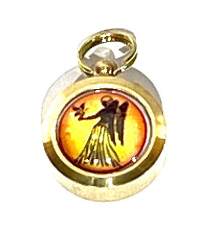 Zodiac Constellation Pendant Necklace - Sun Sign Amulet - Rashi Yantra Pendant - 3/4 Inch Brass Pendant with Zodiac Yantra