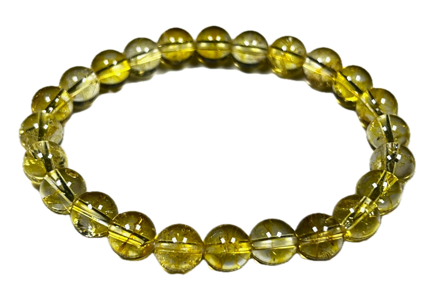 Citrine Stretch Bracelet, AAA Grade 8mm Beads, Wrist Size 7.5 Inches, Solar Plexus Chakra, Aries & Libra Birthstone Bracelet