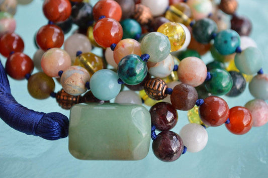 Ultimate Virgo Zodiac Mala Necklace | 108 Hand-Knotted Beads | ASTRA Collection