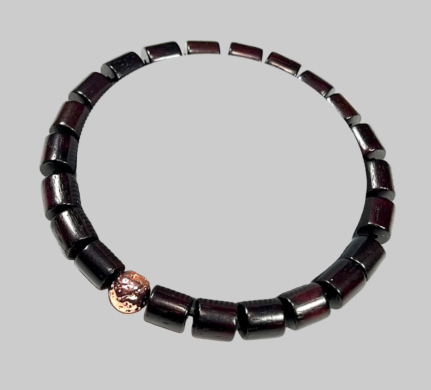 Rosewood & Rose Gold Bead Bracelet | ARANYA Collection