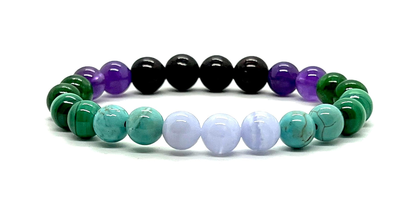 Sagittarius Birthstone Bracelet (8mm) - Embrace Your Wanderlust - Multi-Chakra & Multi-Gemstone for Adventure & Optimism