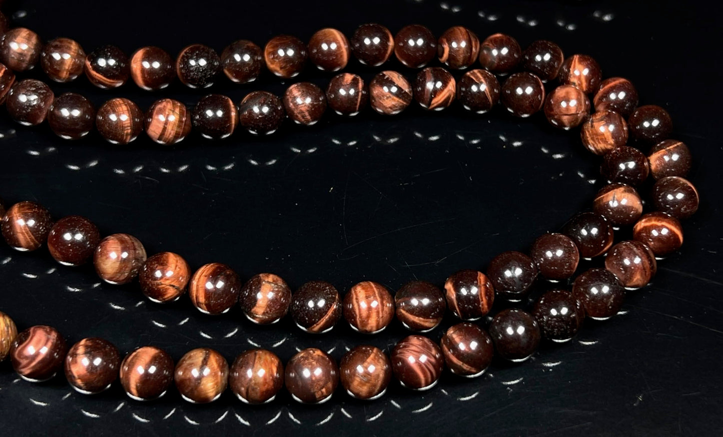 Handmade Tiger's Eye Mala Beads Necklace – 8mm 108 Beads – Multicolor Options – Solar Plexus Chakra & Zodiac Birthstones – Meditation Jewelry