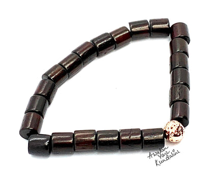 Rosewood & Rose Gold Bead Bracelet | ARANYA Collection
