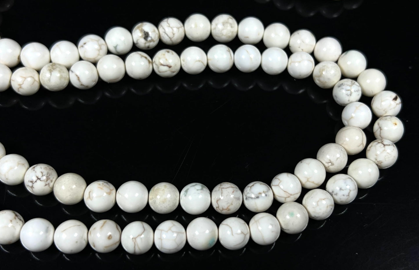 Natural White Howlite Mala Beads Necklace – 6mm & 8mm, 108 Beads – Gemini Birthstone, Crown Chakra Mala
