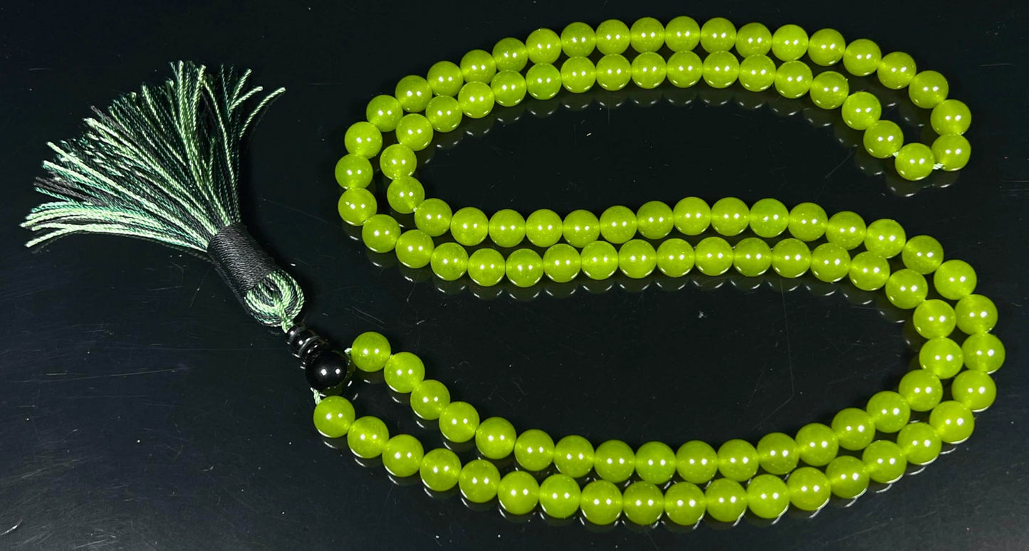 Handmade Agate Mala Beads Necklace with Black Onyx Guru Bead – 108 Beads – 8mm – Multicolor Options – Chakra Balancing & Zodiac Birthstone – Meditation Jewelry