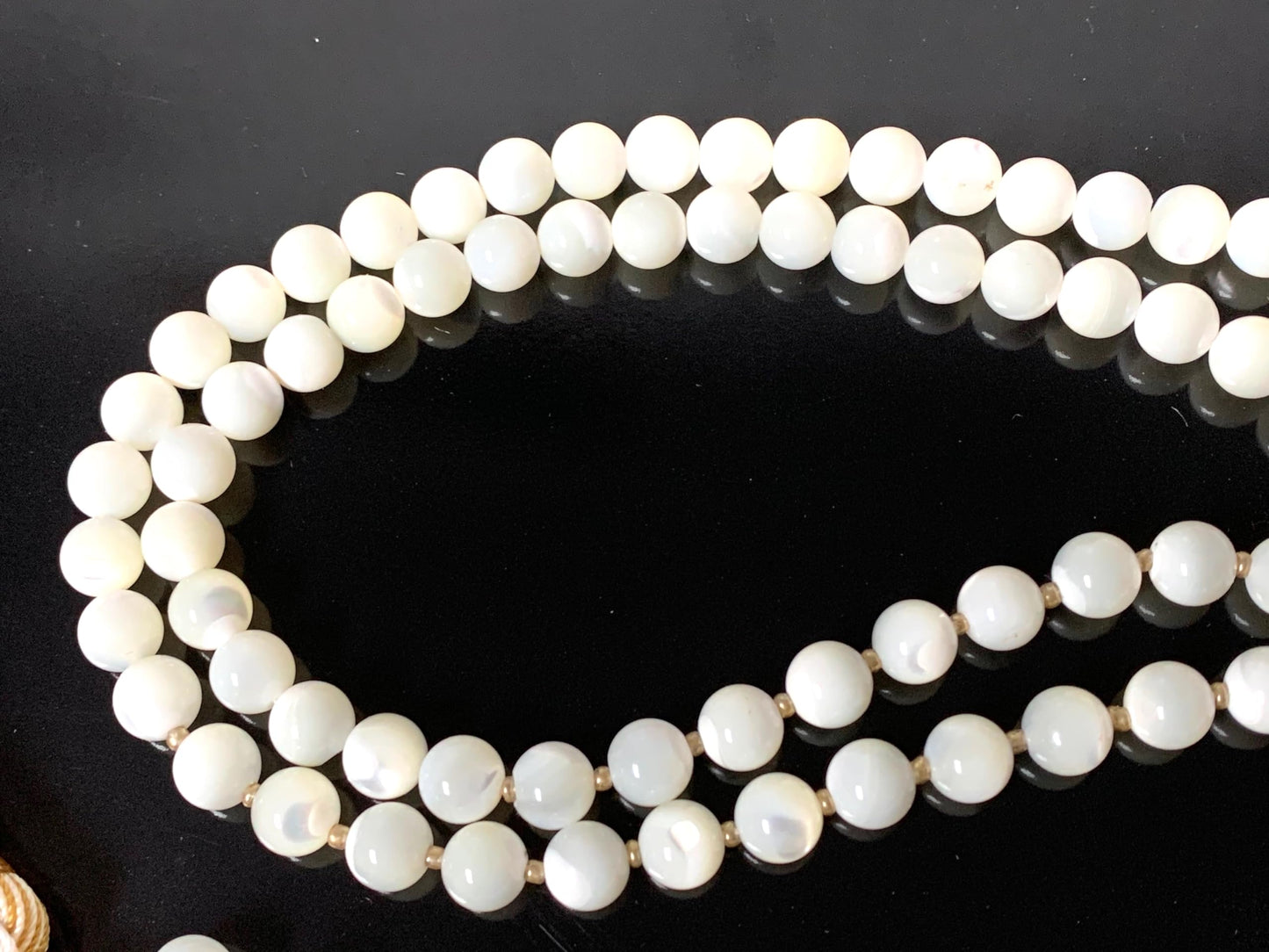 Mother of Pearl Mala Beasds Necklace - Embrace Serenity, Radiance, and Inner Strength, 8mm Beads, 108 Prayer Beads