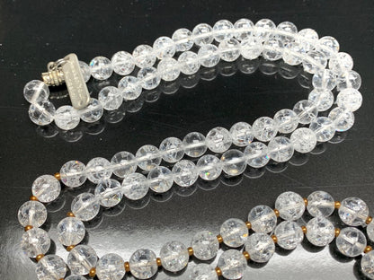 Nirvana Crystal Quartz Mala Beads Necklace – 8mm 108 Beads – Crown Chakra & All Zodiac Birthstones – Meditation Jewelry