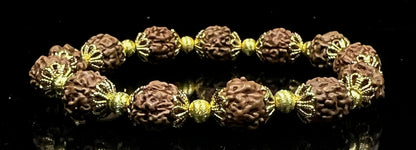 AWAKEN YOUR KUNDALINI Gorgeous Rudraksha Rudraksh Stretch Bracelet - Universal Birthstone & Root Chakra Balance