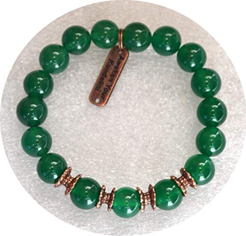 Tranquil Green Jade Stretch Bracelet | Heart Chakra | Libra Birthstone | 10mm Beads