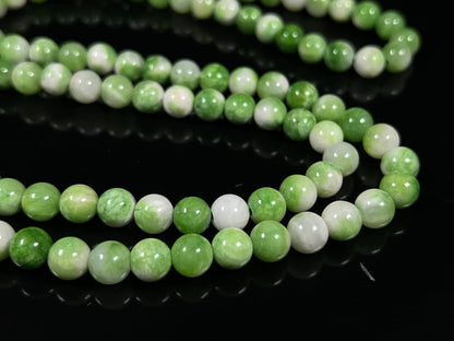 Awaken Your Kundalini Crystal Mala Beads Necklace Reiki healing stones Energized Handmade 108 Buddhist Prayer Beads - w/Velvet Pouch (Green Jade Mix Dyed, 8 mm)