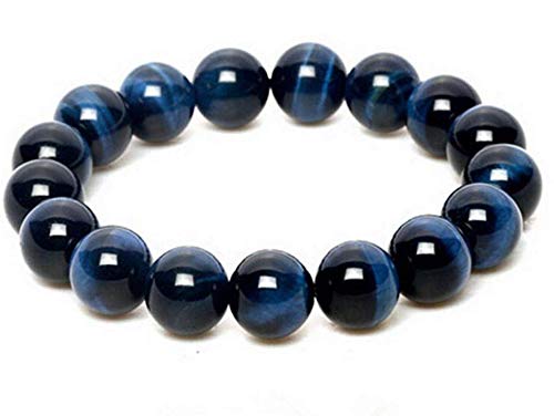 Blue Tiger's Eye Stretch Bracelet, 8mm Beads, Capricorn Birthstone, Throat Chakra