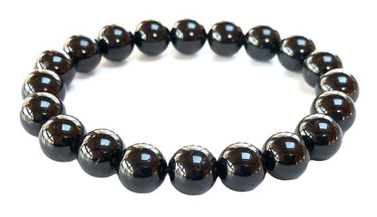 VESTA Black Tourmaline Stretch Bracelet | Grounding, Protection & EMF Shielding | Root Chakra Healing | Handmade in USA