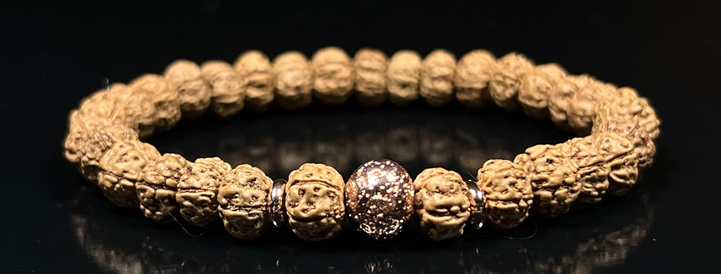 Lava Rock  & Rudraksha Bracelet  | Throat & Root Chakra Healing | Taurus & Libra