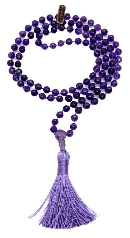Amethyst Mala Necklace | 108 Beads | SOMA + AJNA Collection
