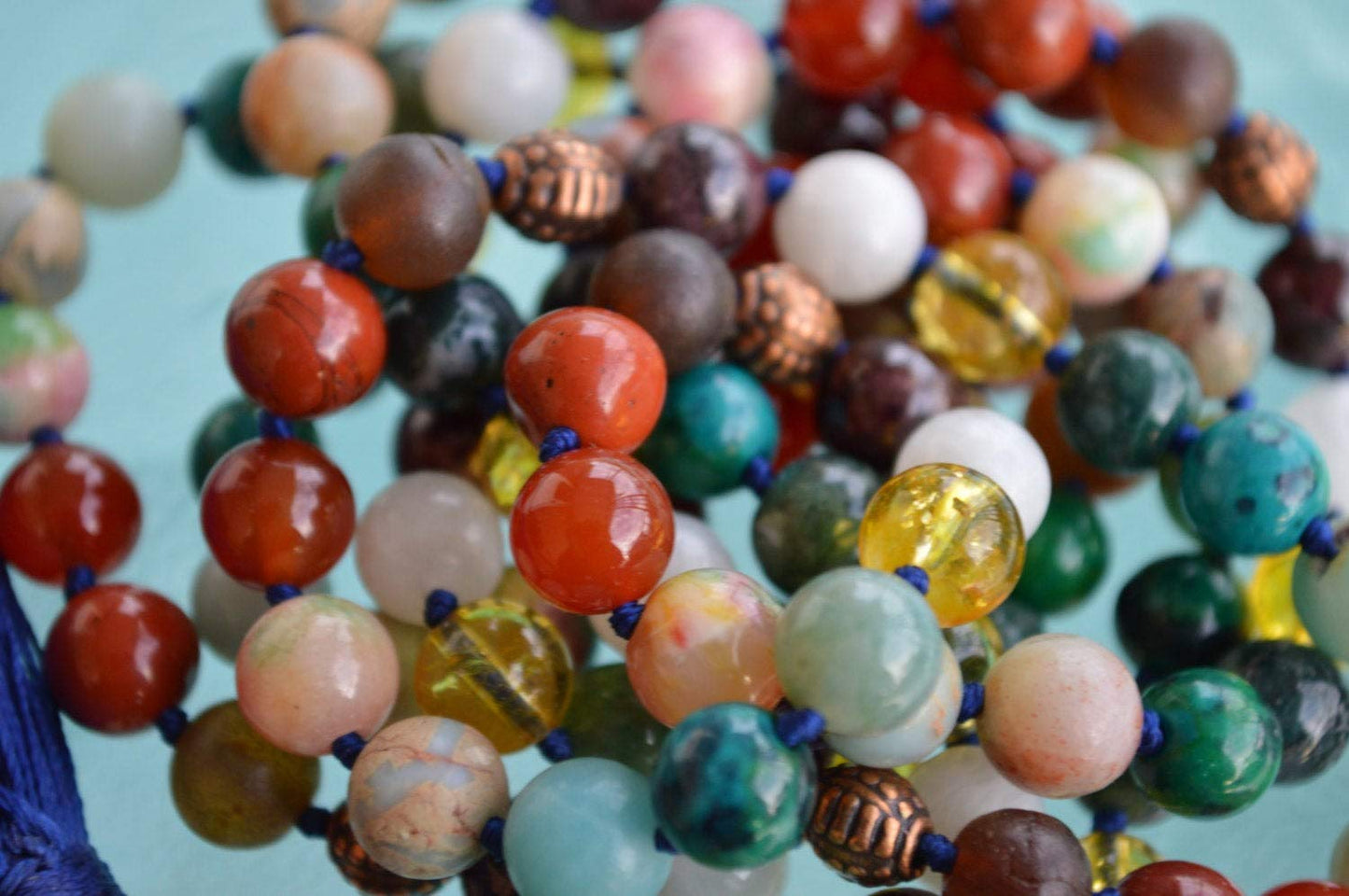 Ultimate Virgo Zodiac Mala Necklace | 108 Hand-Knotted Beads | ASTRA Collection