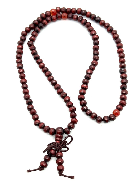 Rosewood Stretch Mala Necklace | 6mm 108 Beads | ARANYA Collection