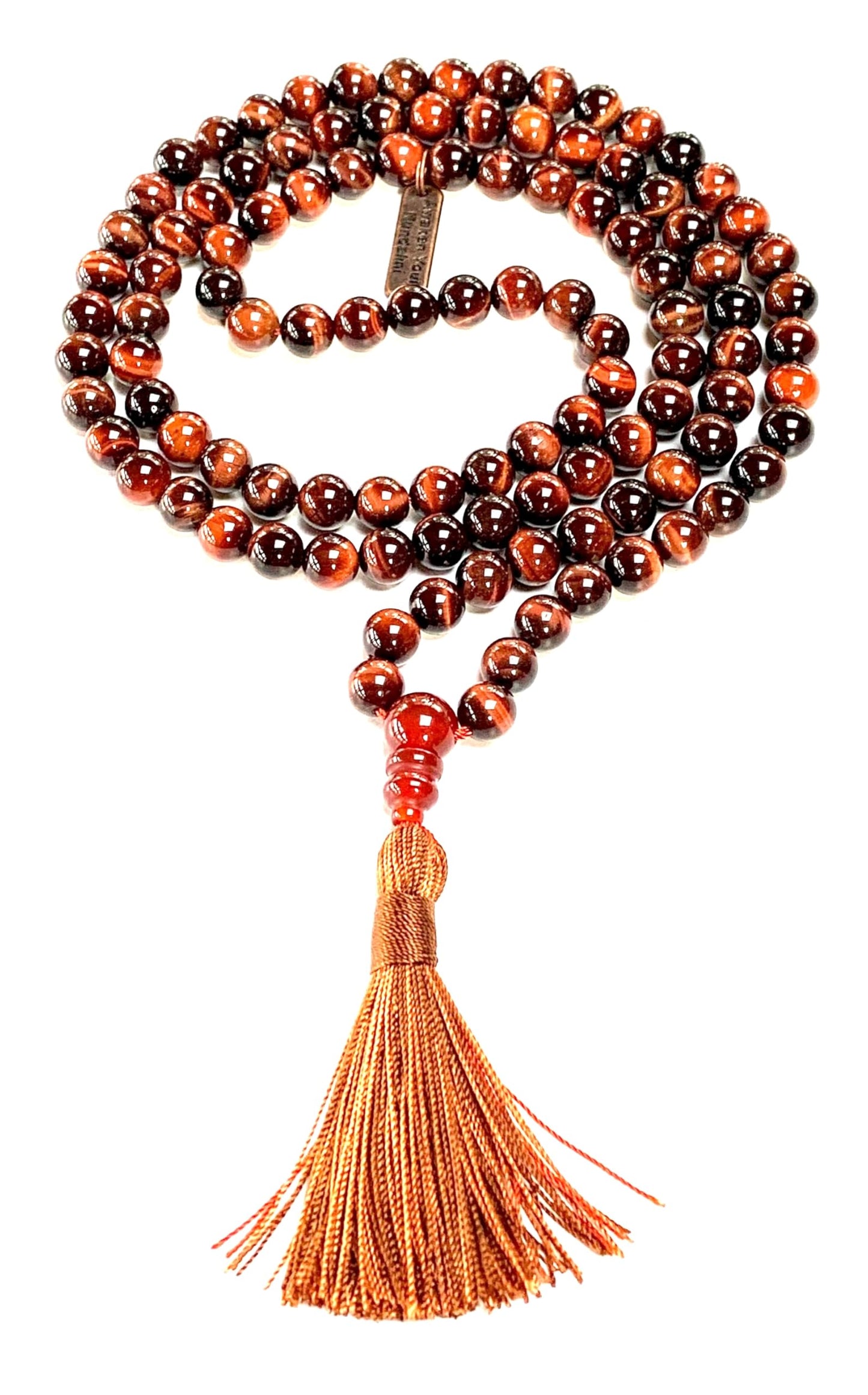 Tiger's Eye Mala Necklace – 8mm 108 Beads – Multicolor Options – Solar Plexus Chakra & Zodiac Birthstones – Meditation Jewelry