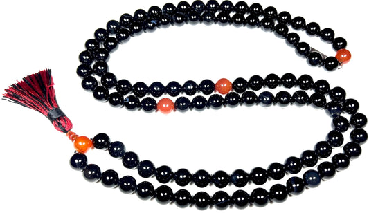 Grounding Mala Necklace – Red Tiger’s Eye, Tourmaline & Jasper | VESTA