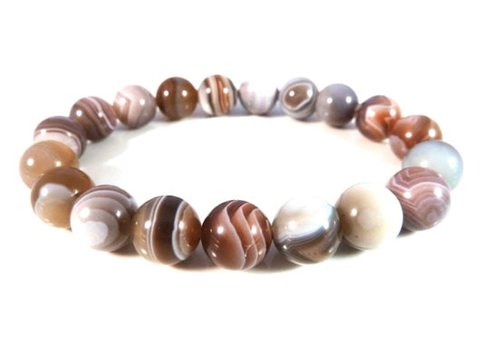 Botswana Agate Stretch Bracelet – Gemini Birthstone Bracelet – Root Chakra