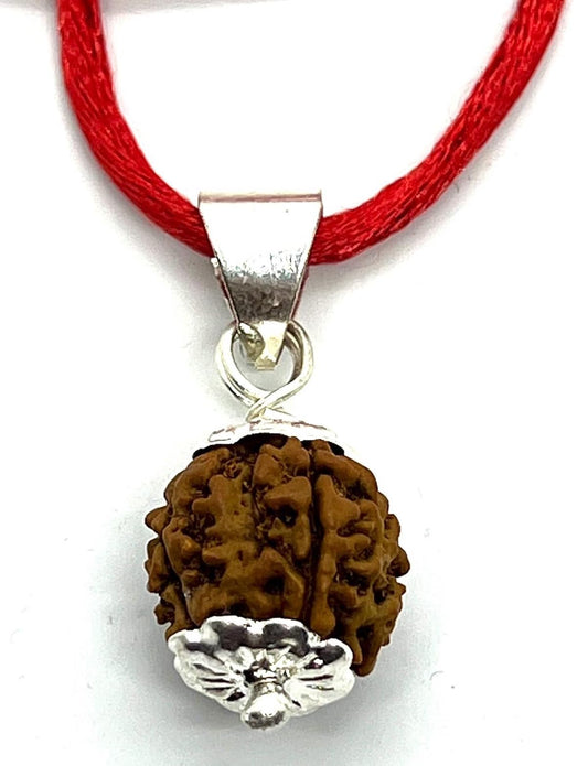 Embrace Stability & Grounding: Handmade Certified 4 Mukhi Rudraksha Pendant Necklace - Root Chakra Harmony