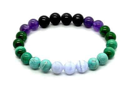 Sagittarius Birthstone Bracelet (8mm) - Embrace Your Wanderlust - Multi-Chakra & Multi-Gemstone for Adventure & Optimism