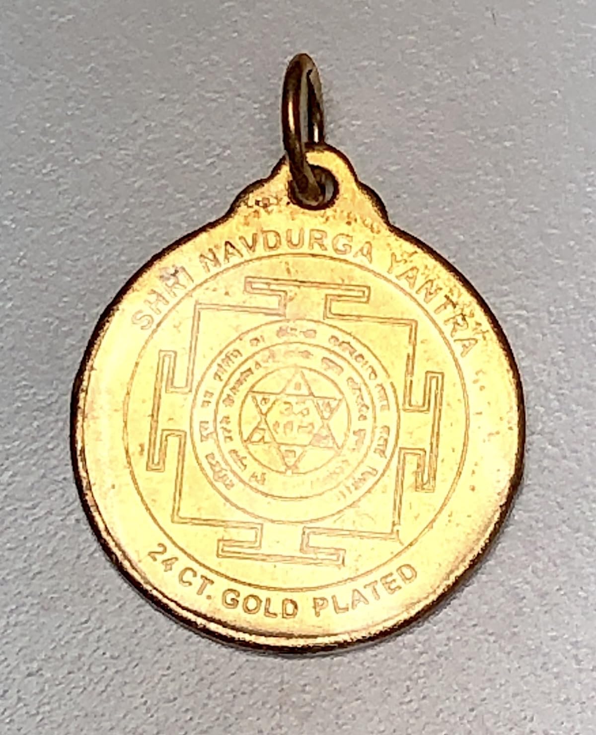 Navdurga Navadurga Durga Yantra Kavach Pendant - Astadhatu - Root & Solar Plexus Chakra Association - Powerful Yantra Pendant