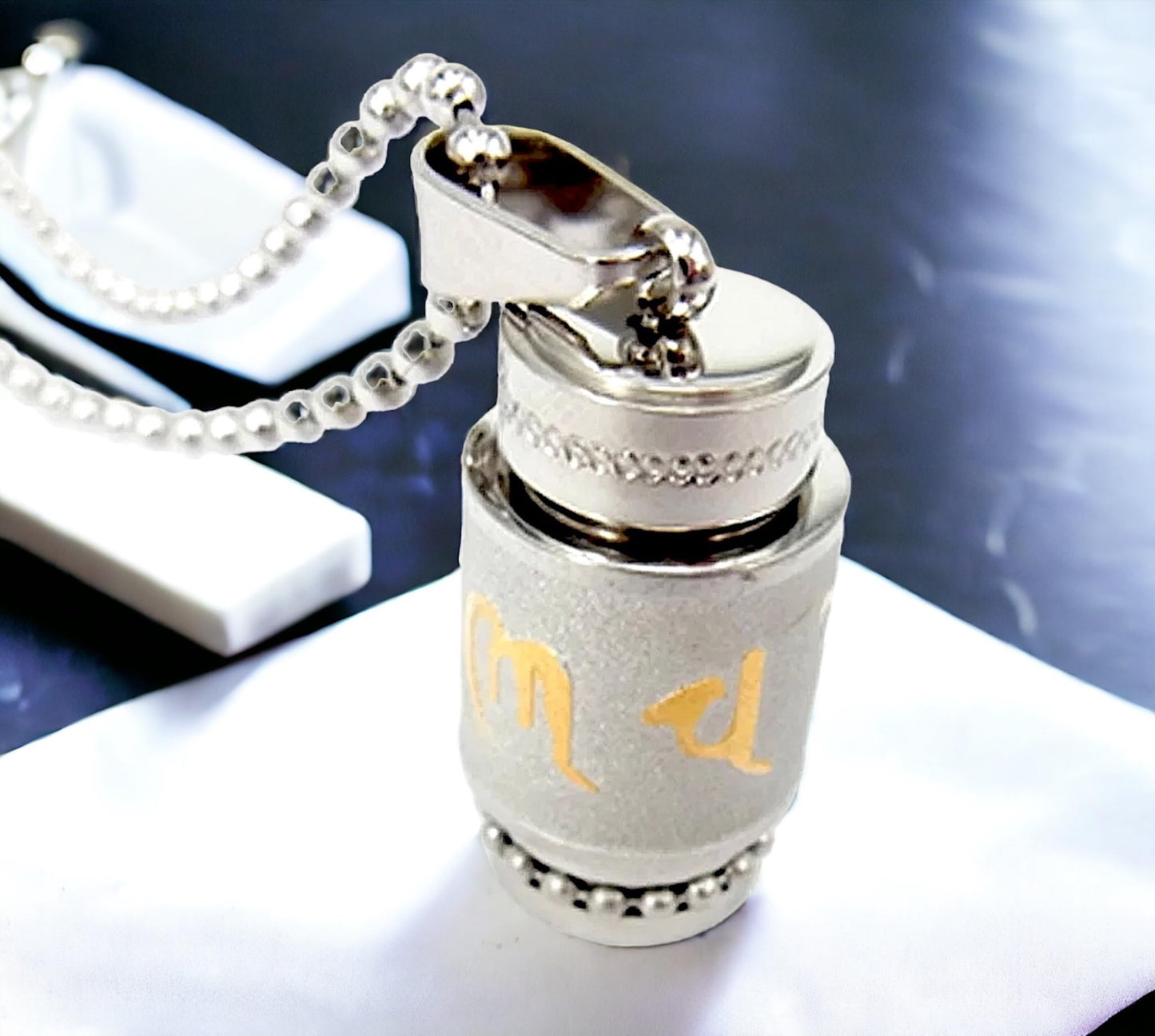 Om Mani Padme Hum Pendant | Buddhist Symbol | Stainless Steel | Golden Finish | 33.5x13mm: Hole 9x5mm