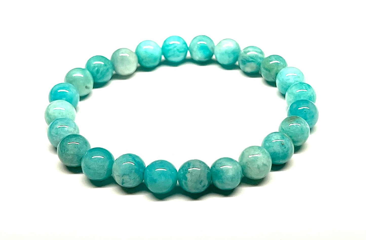 Amazonite Stretch Bracelet - Aquarius, Virgo, Leo Birthstone - AAA Grade - Heart Chakra, Throat Chakra Association