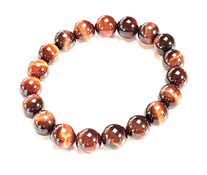 Tiger's Eye Stretch Bracelet – 8mm Beads – Multicolor Options – Solar Plexus Chakra & Zodiac Birthstones – Wrist Sizes 6-9 Inches