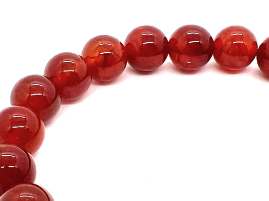 Handmade Dragon Vein Fire Agate Stretch Bracelet, 8mm Beads, 7.5 Inches - Gemini Birthstone, Sagittarius & Aries Gemstone, Root Chakra