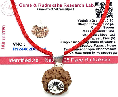 Embrace Balance & Clarity: Certified 5 Mukhi Rudraksha Pendant Necklace - Taurus & Libra Birthstone - Throat Chakra Alignment