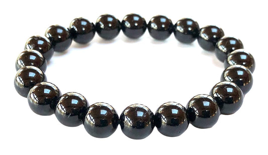 VESTA Black Tourmaline Bracelet | 8mm Grounding Beads for Protection & Root Chakra Healing