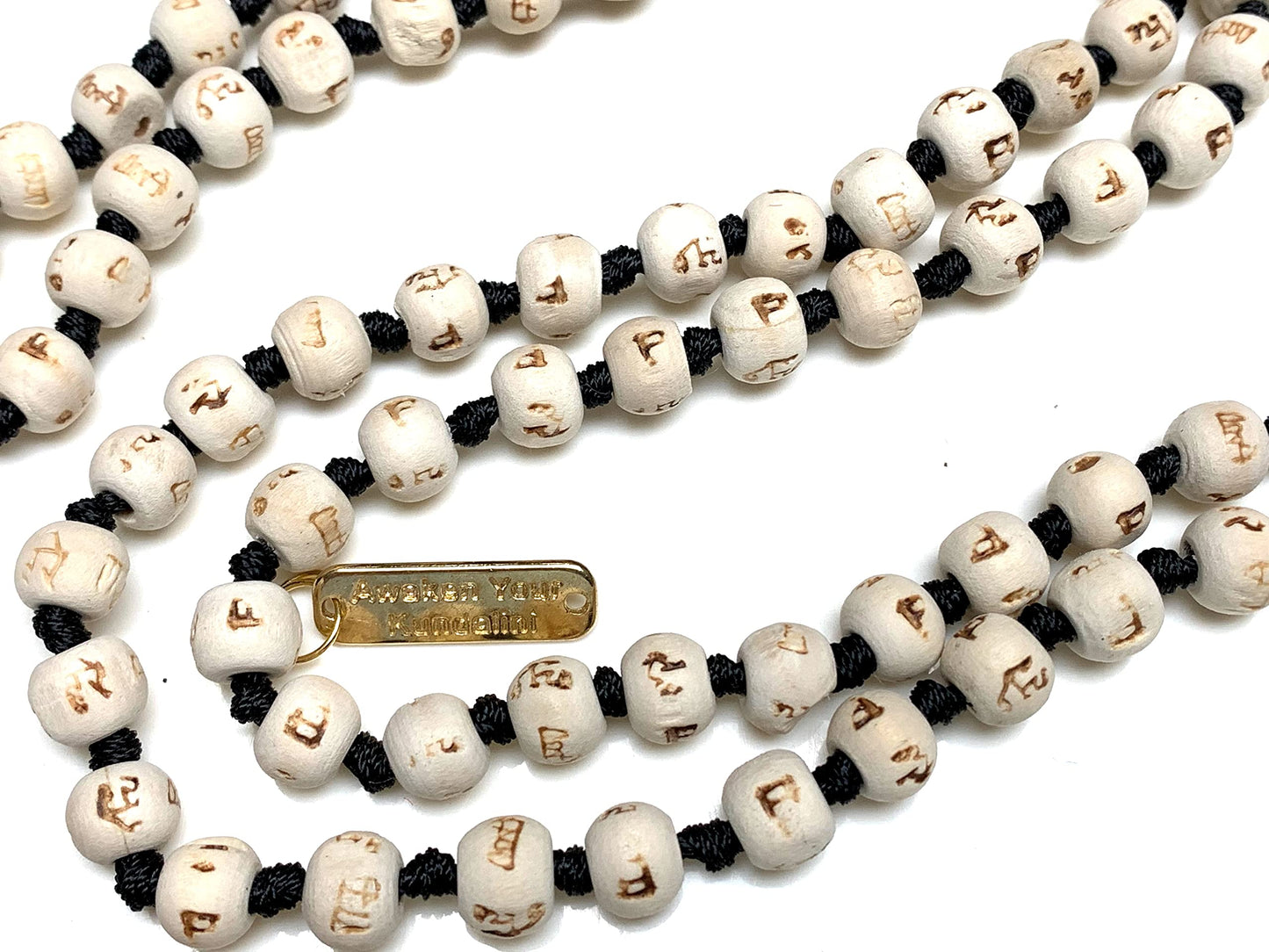 AWAKEN YOUR KUNDALINI Spiritual Harmony Tulsi Mala Necklace with 5 Mukhi Rudraksha - Cancerian Birthstone - Heart & Sacral Chakra Balance