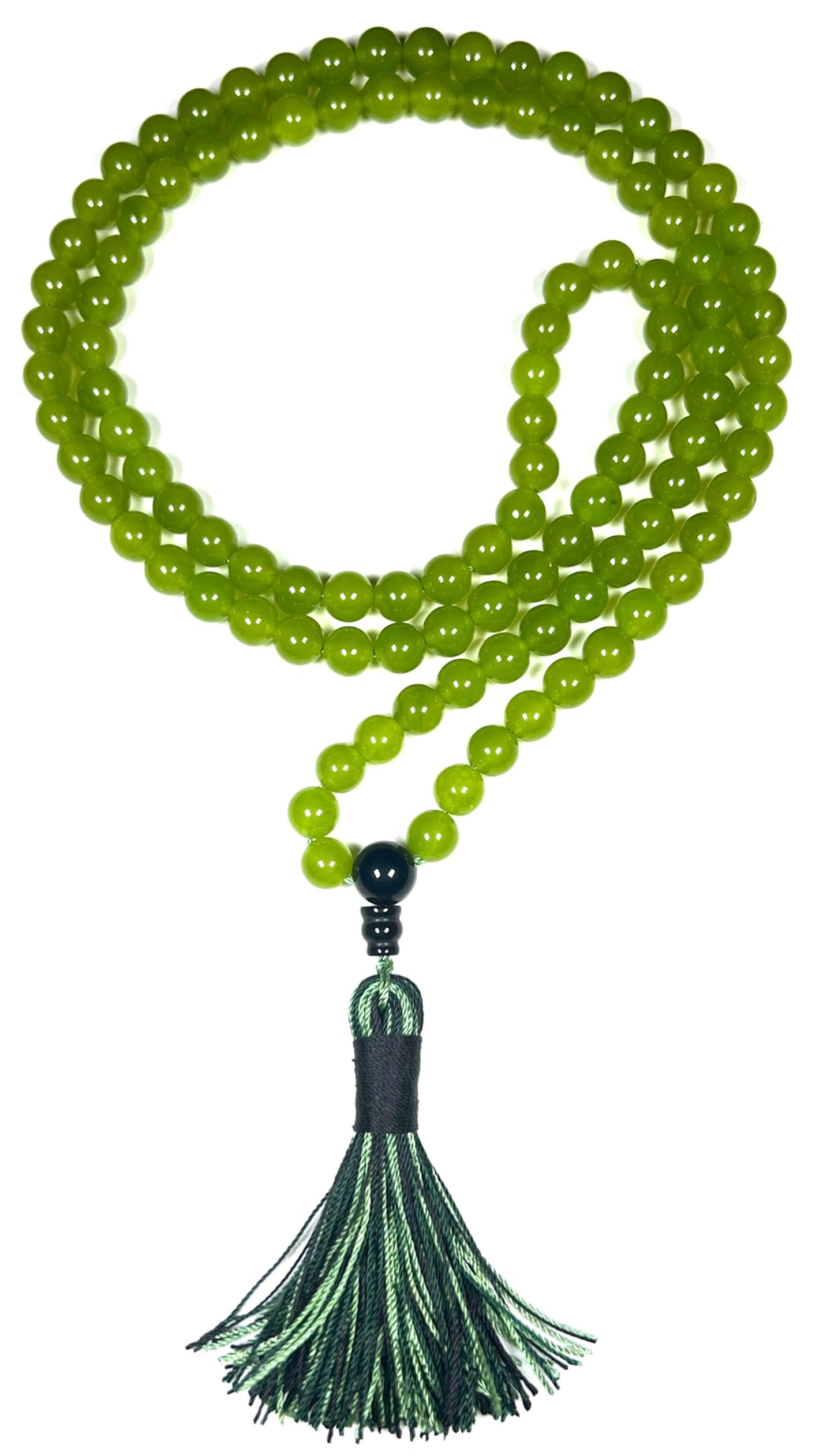 Handmade Agate Mala Beads Necklace with Black Onyx Guru Bead – 108 Beads – 8mm – Multicolor Options – Chakra Balancing & Zodiac Birthstone – Meditation Jewelry