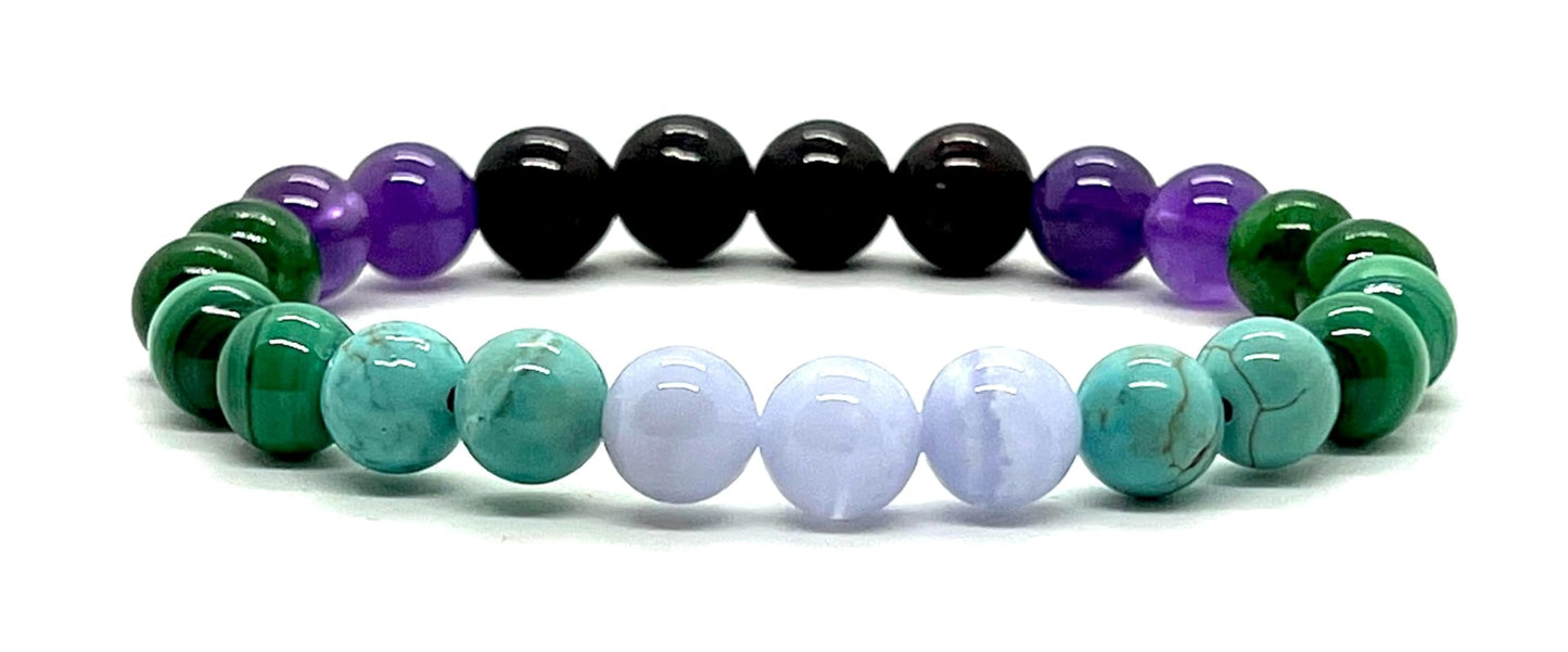 Sagittarius Birthstone Bracelet (8mm) - Embrace Your Wanderlust - Multi-Chakra & Multi-Gemstone for Adventure & Optimism