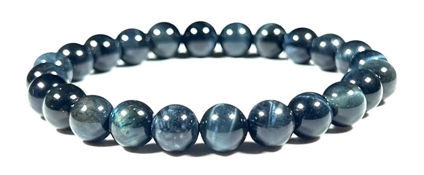 Tiger's Eye Stretch Bracelet – 8mm Beads – Multicolor Options – Solar Plexus Chakra & Zodiac Birthstones – Meditation Jewelry