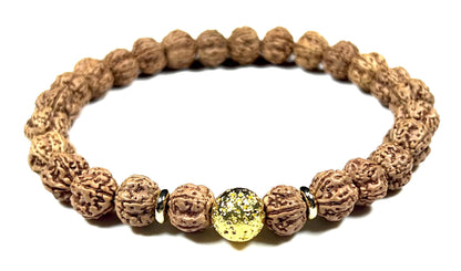 Lava Rock  & Rudraksha Bracelet  | Throat & Root Chakra Healing | Taurus & Libra