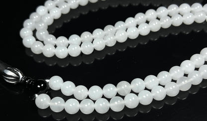 Handmade Agate Mala Beads Necklace with Black Onyx Guru Bead – 108 Beads – 8mm – Multicolor Options – Chakra Balancing & Zodiac Birthstone – Meditation Jewelry