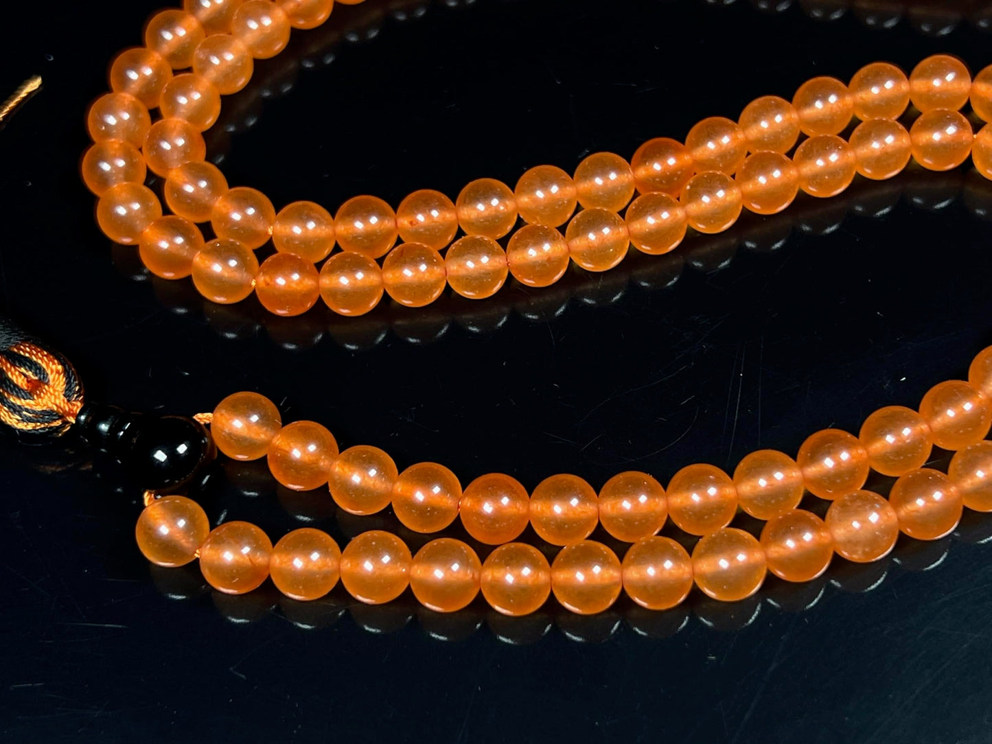 Handmade Agate Mala Beads Necklace with Black Onyx Guru Bead – 108 Beads – 8mm – Multicolor Options – Chakra Balancing & Zodiac Birthstone – Meditation Jewelry
